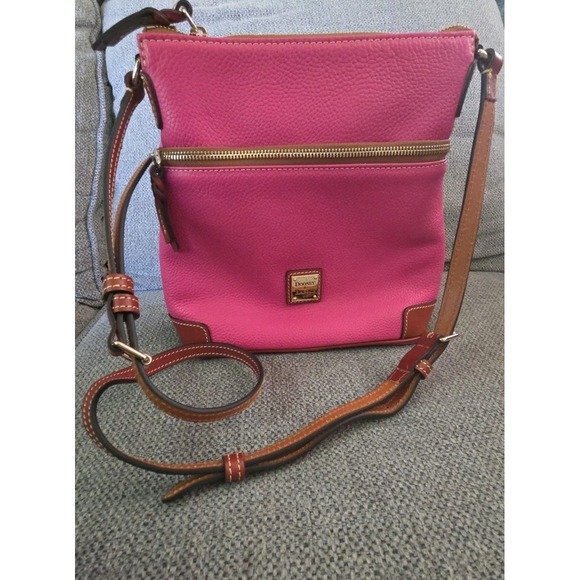 Dooney & Bourke Pebble Grain Leather Crossbody Inner Pockets Pink - Picture 12 of 16